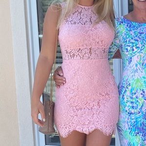 Pink lace dress